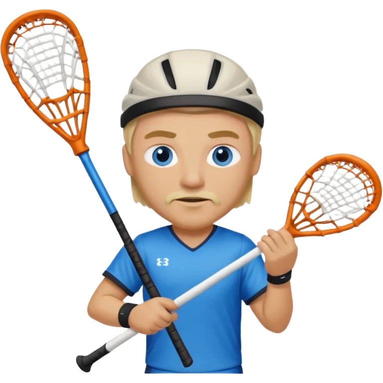 Blonde white with blue eyes and slight facial hair lacrosse guy  emoji