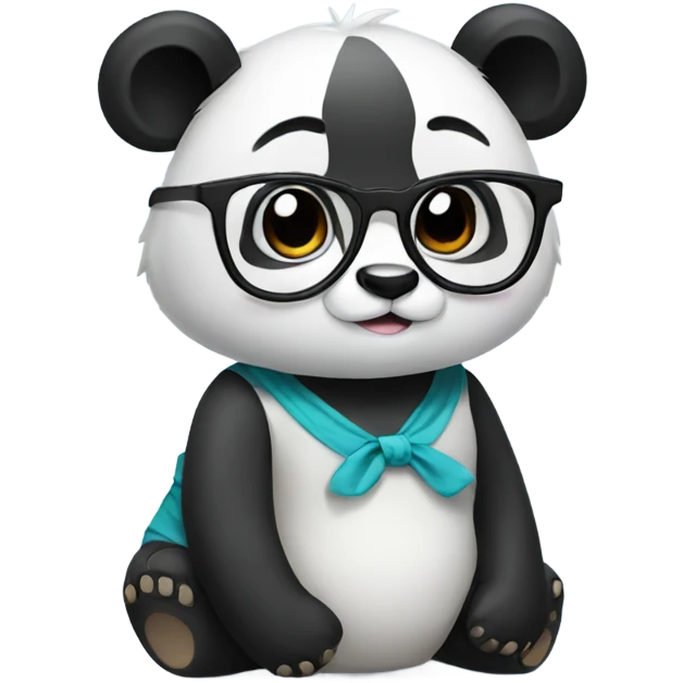 Panda wearing a dress and glasses emoji