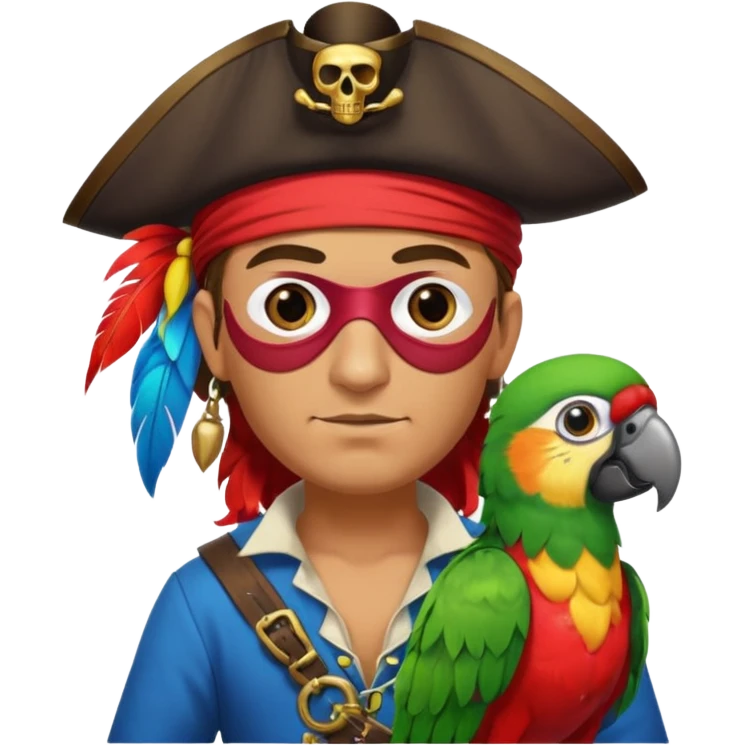 pirate and parrot emoji