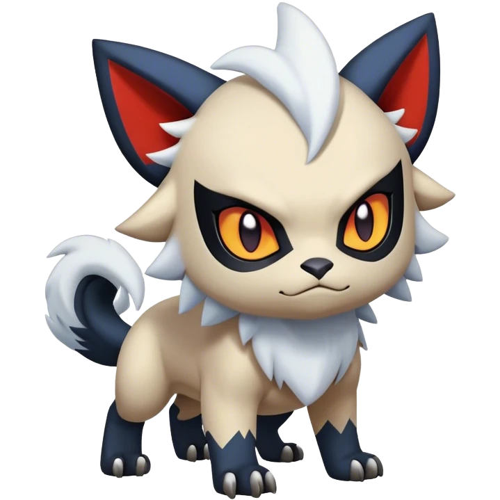 Edgy Cool Kawaii Litten-Absol-Pokémon Full Body emoji