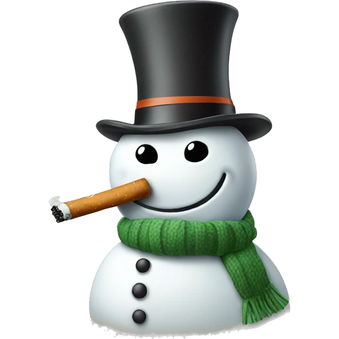 Snowman smoking emoji