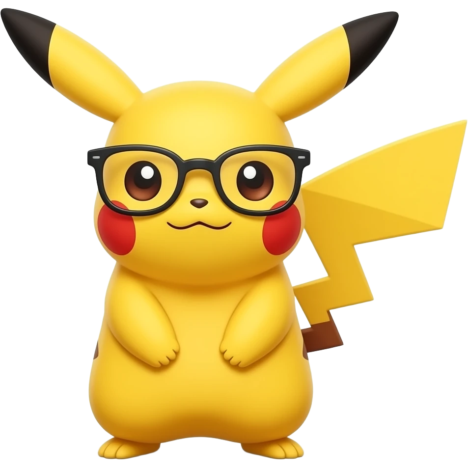 pikachu with glasses emoji