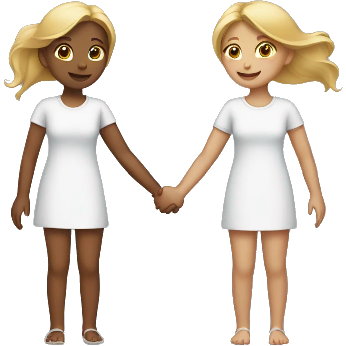 2 girls holding hands. emoji