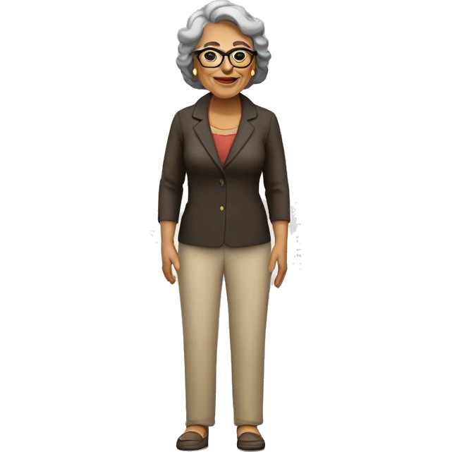 older hispanic woman full body with glasses emoji
