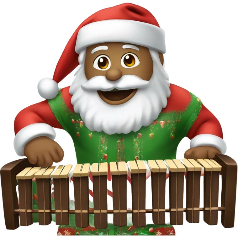 Santa playing a marimba emoji