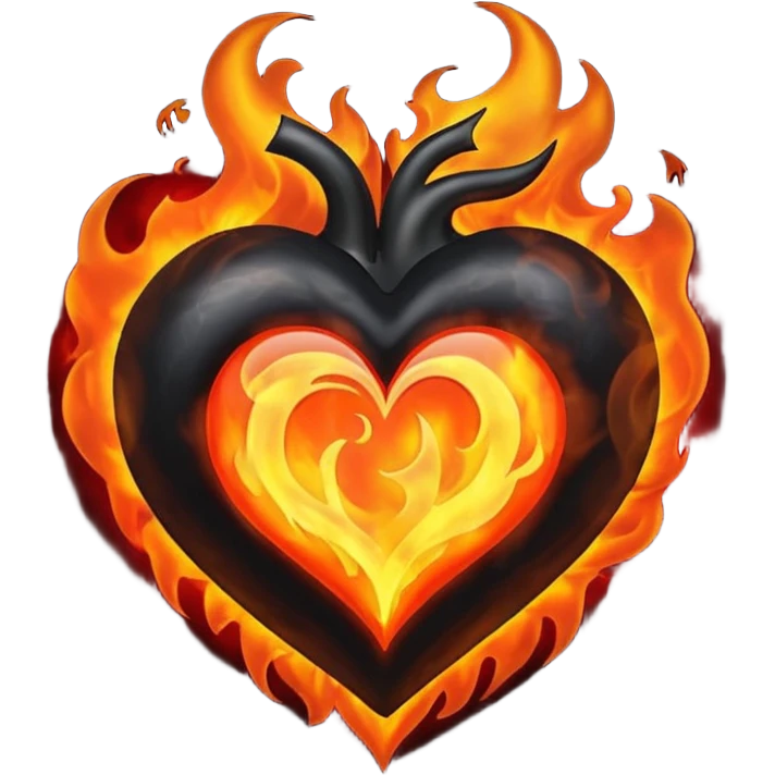 ❤️‍🔥same black fire heart emoji