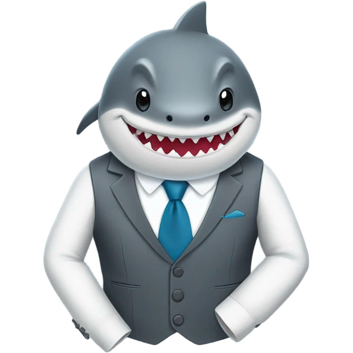 Shark wearing vest emoji