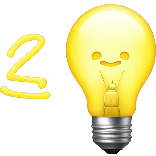 Cute yellow light bulb + ₩ emoji