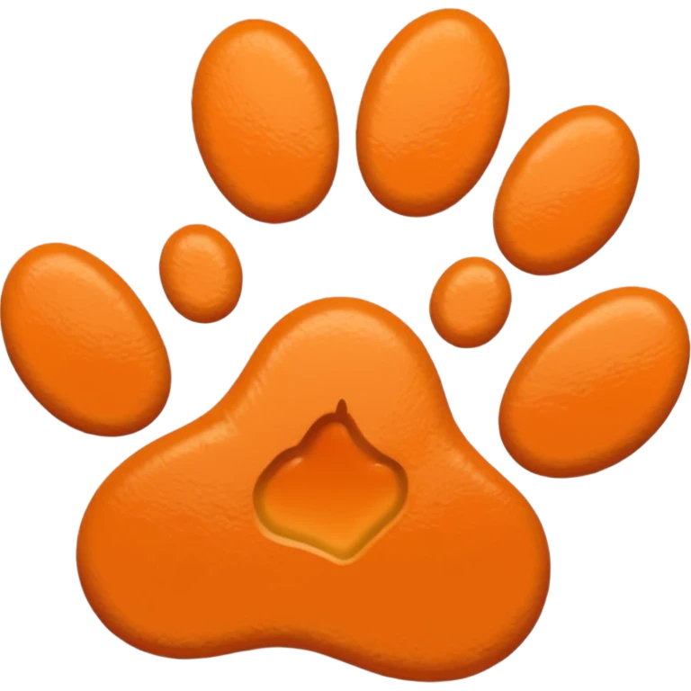 a pastel orange pawprint emoji