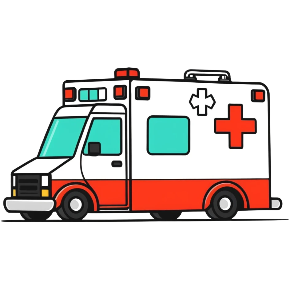 An ambulance is taking you to the hospital emoji