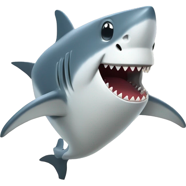 Shark dancing in a beach emoji