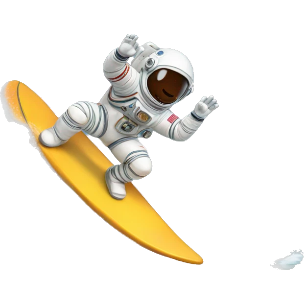 Astronaut surfing a wave  emoji
