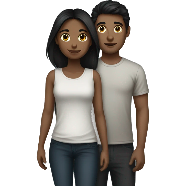 dark hair girl with dark hair boy emoji