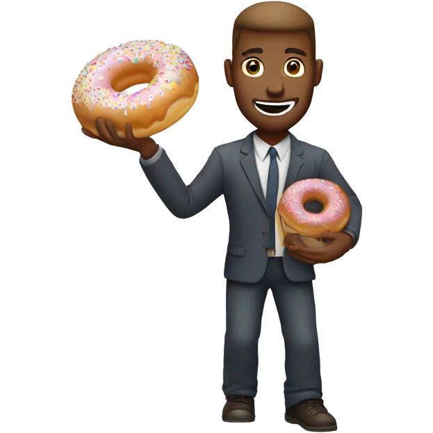 White man dunking a donut  emoji