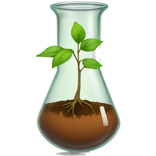 A beaker with a sapling inside it emoji
