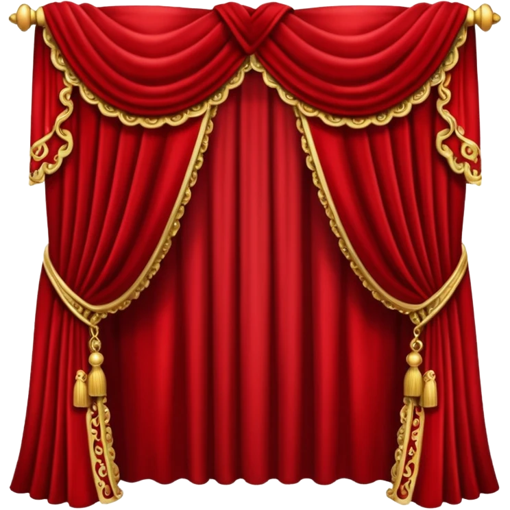 Simple, opened red curtains  emoji