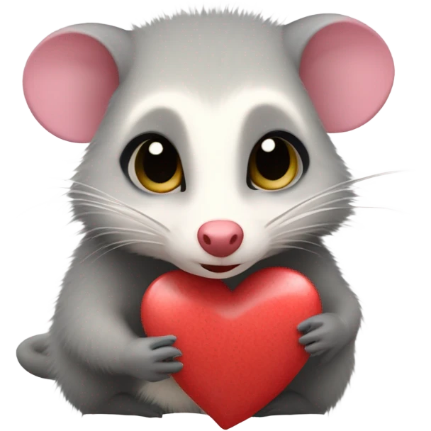 Valentines themed opossum  emoji