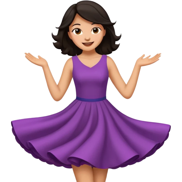 Dark hair women twirling emoji