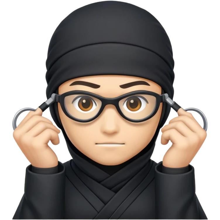 Ninja holding glasses  emoji