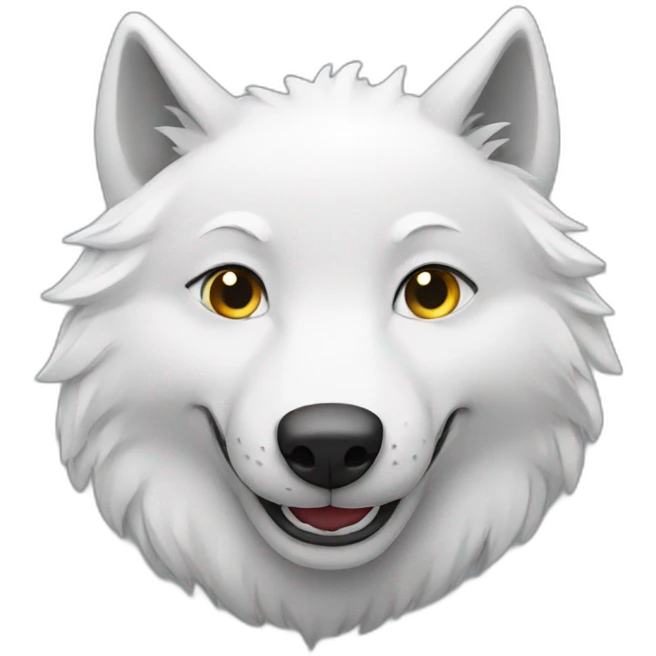 white wolf smiling emoji