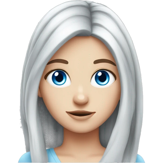 white-girl-red-gray hair-blue-eyes-amazing emoji