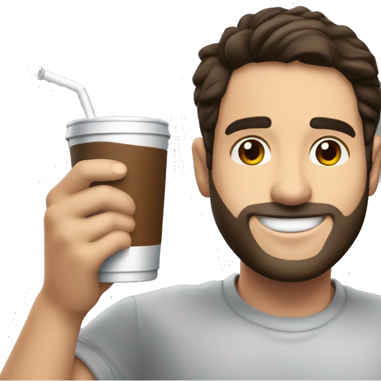 joven rubio sonriendo con un mate en la mano emoji