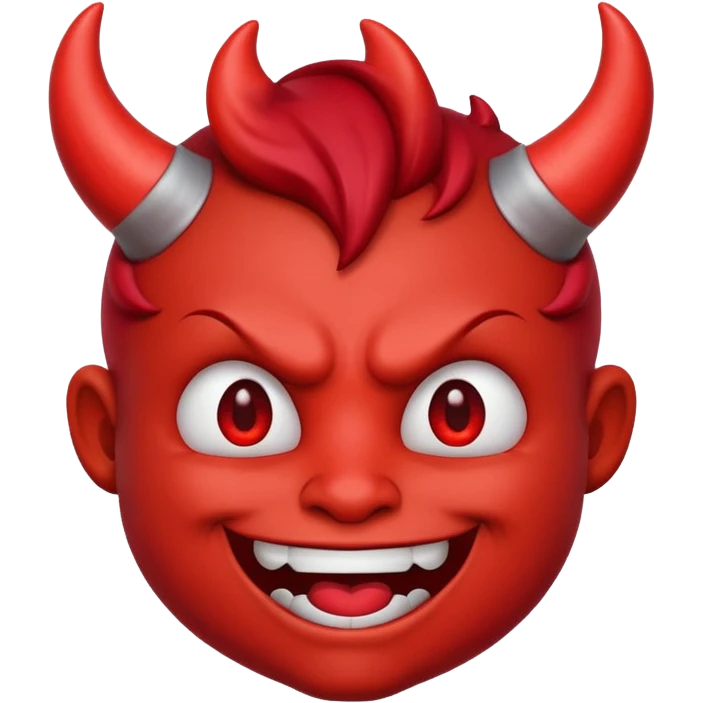 playful emoji face with devil horns, smirking expression, suggestive and cheeky emoji