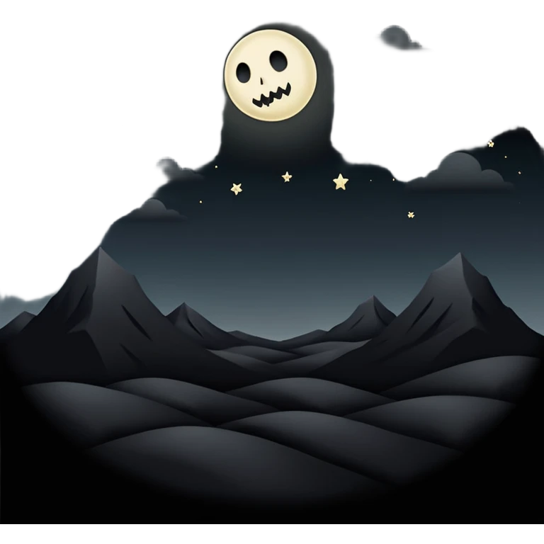 dark and eerie scene, the entire world covered in darkness. The sky is deep black with no stars or light, no moon, no glow just total void and silence. The atmosphere feels ominous and unsettling, as if darkness has swallowed everything. No characters, no visible light sources emoji