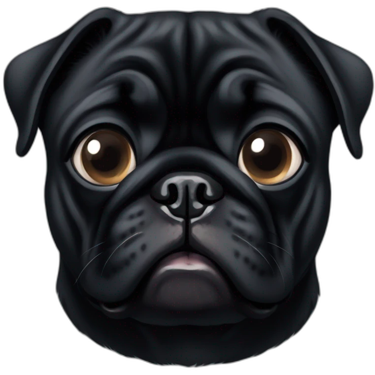 One eyes black pug emoji