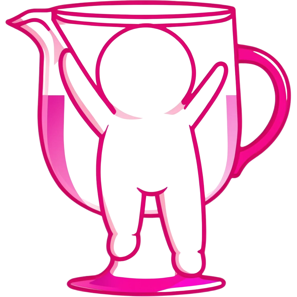 human silhouette, transparent glass with bright pink gradient from #FF335F to #FF99AA, shadows and highlights, minimalistic emoji
