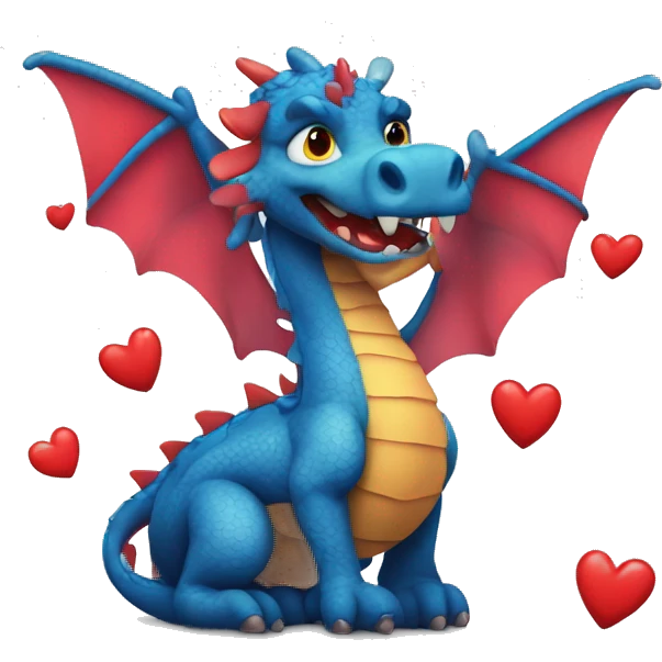Dragón con corazones  emoji