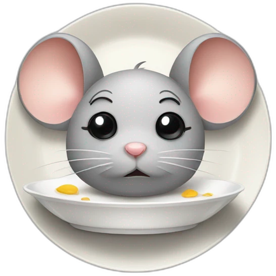cute sad mouse look at empty plate emoji