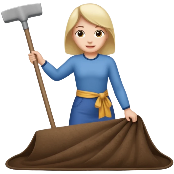 Lifting up a rug and sweeping  stuff under to hide things emoji