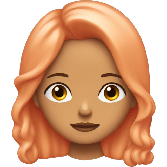 peach colour girl thinking about her peach colour boyfriend  emoji