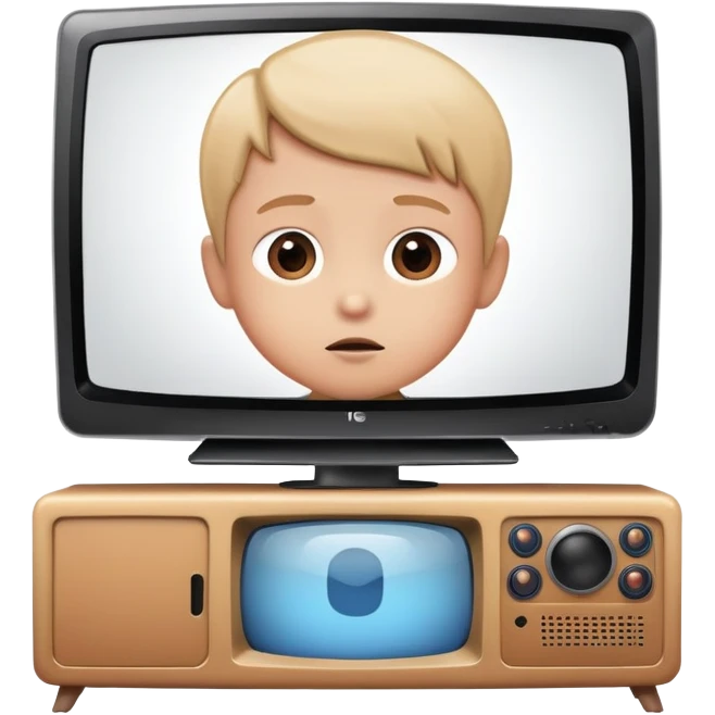 child watching cartoon on television emoji