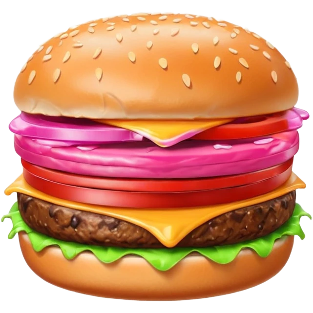 pink burger emoji