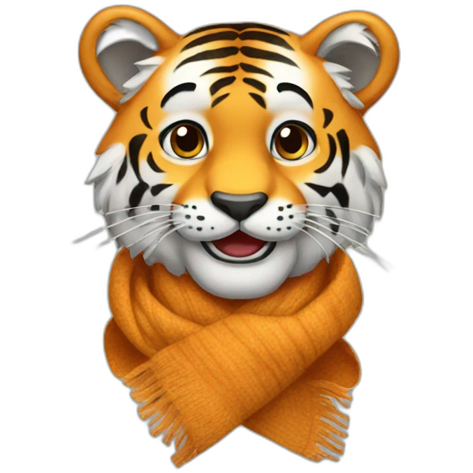 Tiger wearing a scarf  emoji