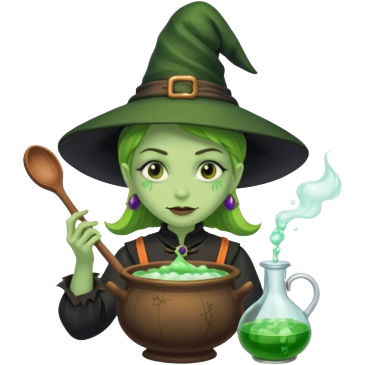 green witch cooking potion emoji