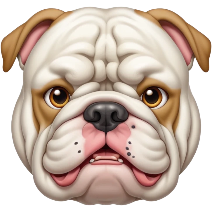 White english bulldog with underbite  emoji