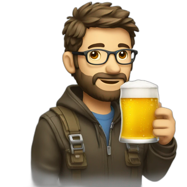 programmer drinking beer emoji