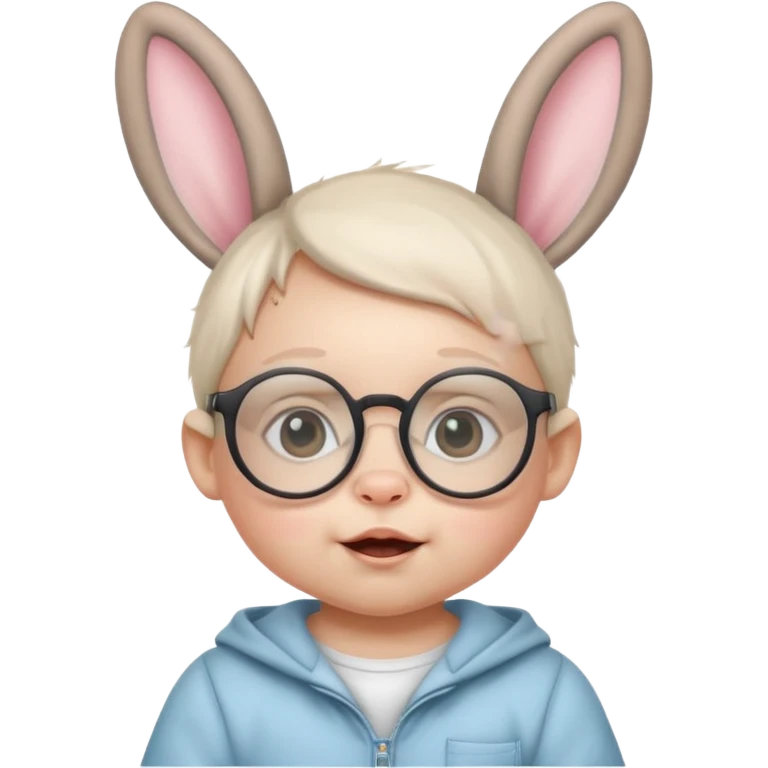 bunny ear wearing small baby spectacled emoji