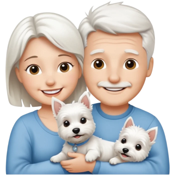 parents with a baby westie emoji