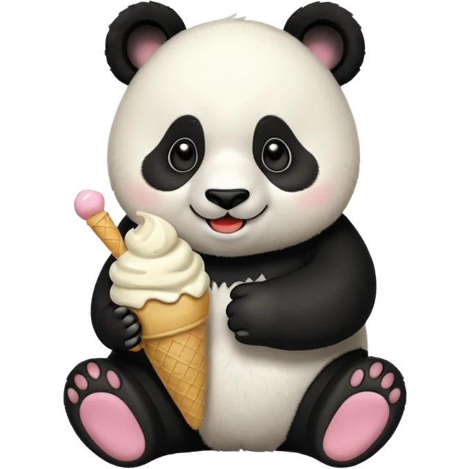 Panda eating ice cream emoji