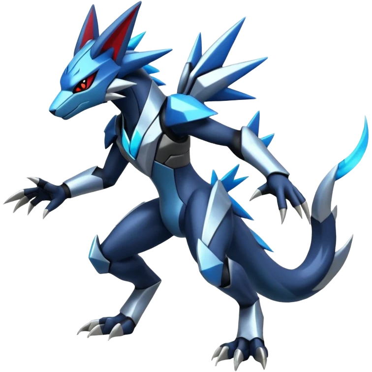 Shiny Futuristic Modern Zeraora-Dialga-Zoroark-fusion emoji