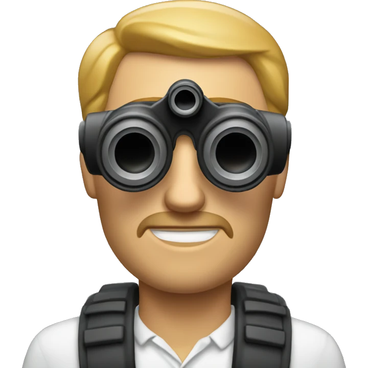 white Man with binoculars emoji