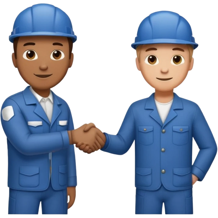 Mechanic and gentleman shaking hands emoji