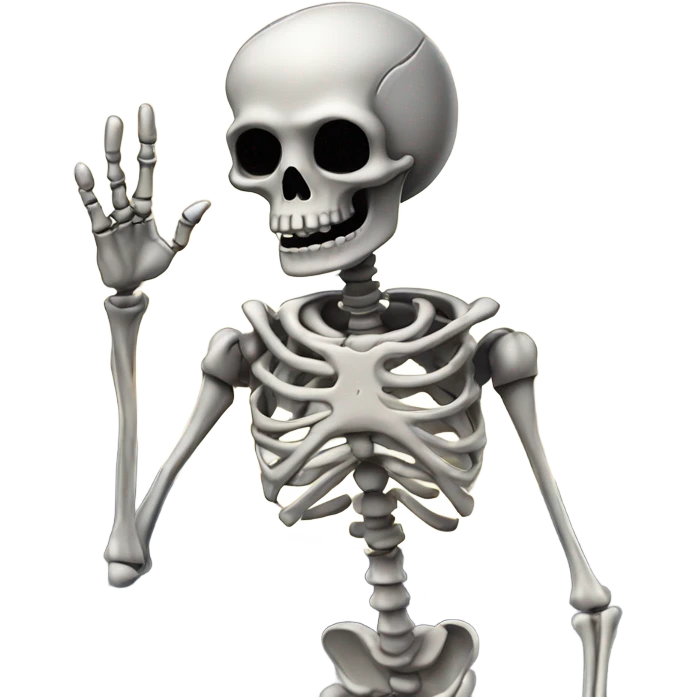 skeleton flying to the moon emoji