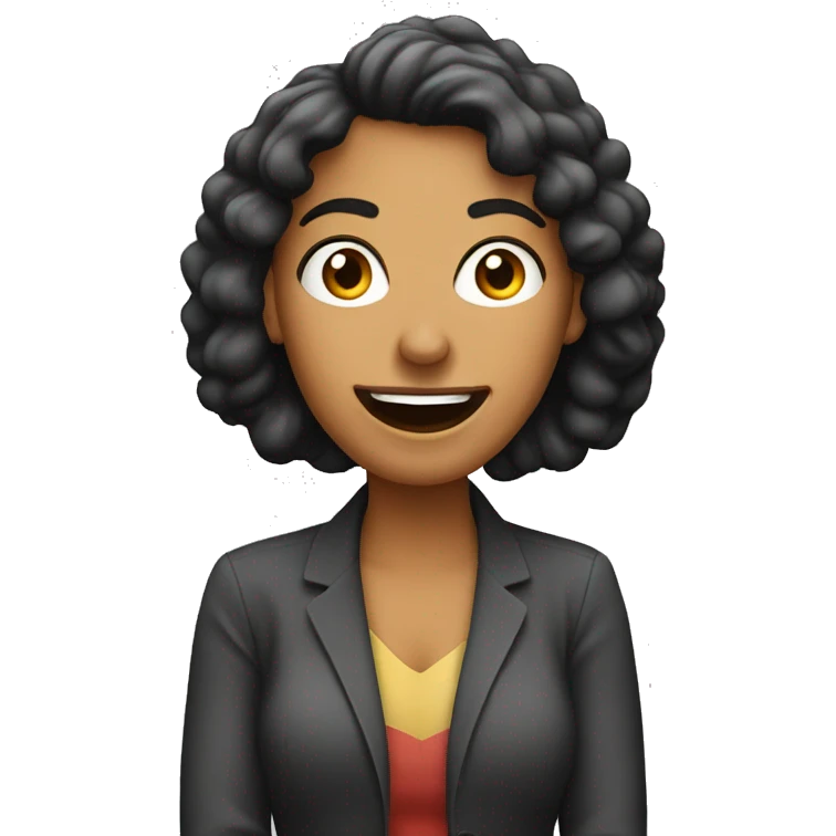 Italian millennial woman doing stand up comedy and being funny emoji