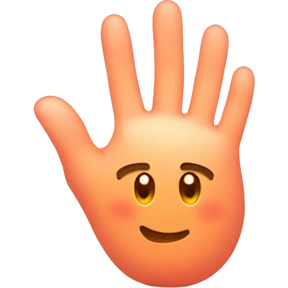 Hand waving emoji witha peach emoji
