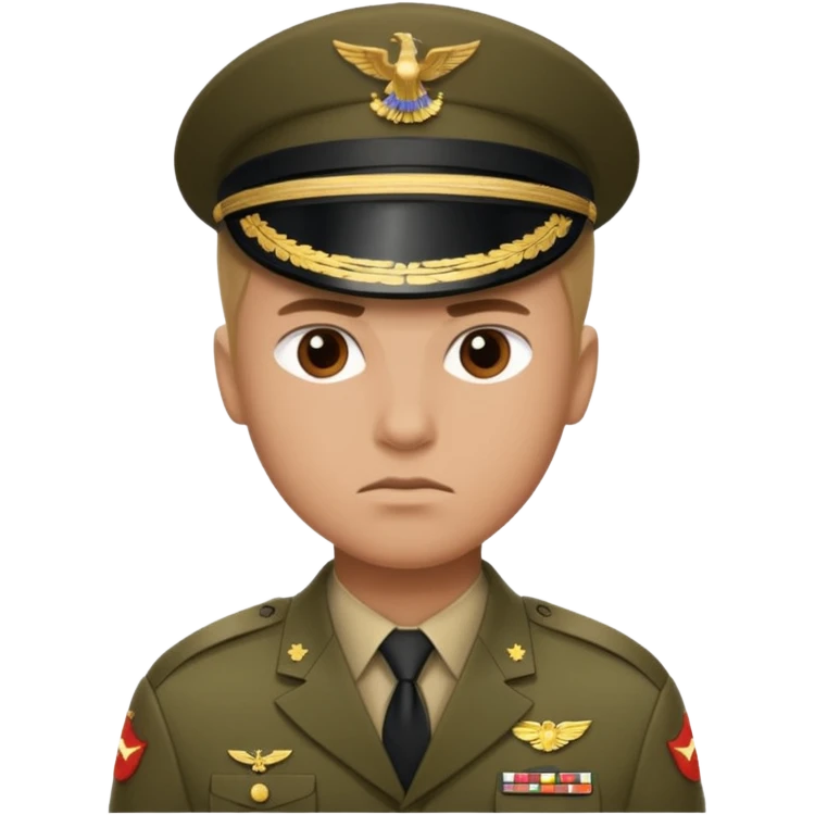 military, only head emoji